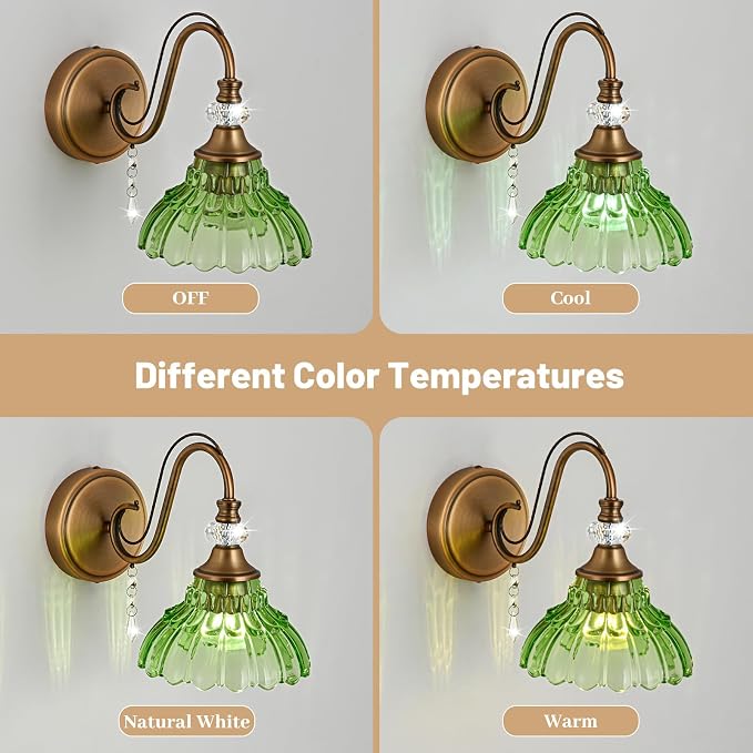 1 Piece Vintage Wall Sconce, 1-Light Matte Antique Brass Finish Wall Sconce - Image 8