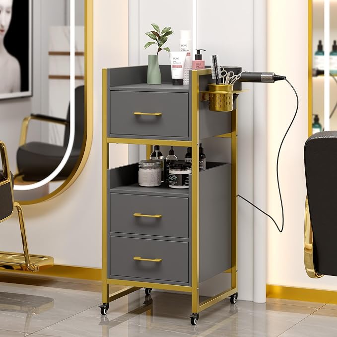 OmySalon Salon Trolley Cart, Hair Styling Station - Image 2
