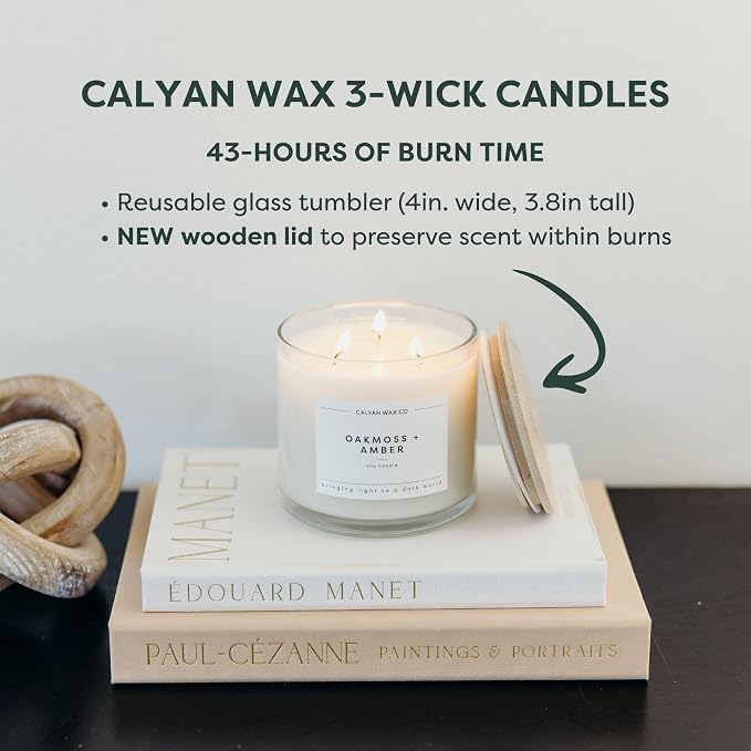 Calyan Wax Co. Mahogany & Cashmere 3 Wick Scented Candle - Image 4