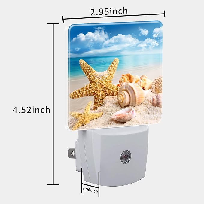 Night Light Plug into Wall Starfish Seashells On Beach Night Light - Image 5