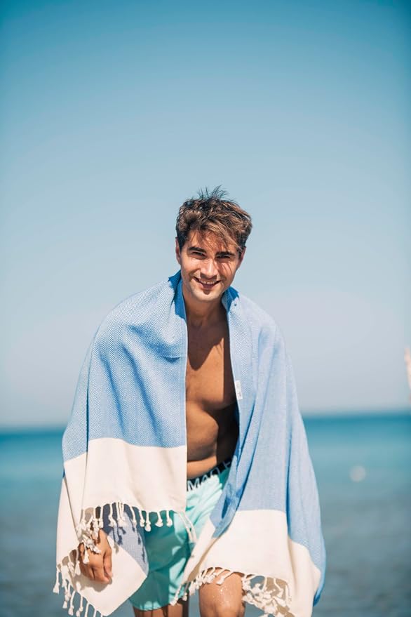 Bazaar Anatolia Turkish Beach Towel 100% Cotton Bath Towels 71x39 Quick Dry - Image 2