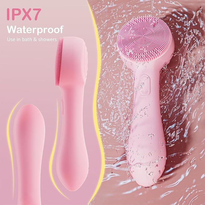 Facial Cleansing Brush Silicone Face Scrubber Waterproof Rechargeable - Image 7