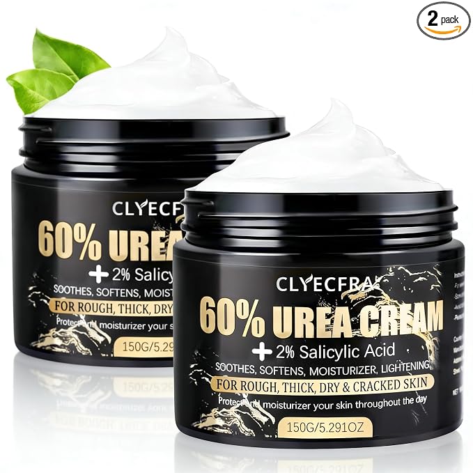 2Pack 60% Urea Cream with 2% Salicylic Acid, Urea Cream 60 Percent by Clyecfra