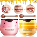 2 Pack Bee Lip Balm Honey Pot, Honey & Strawberry Lip Mask Propolis Lip Mask by LOOBEXERY
