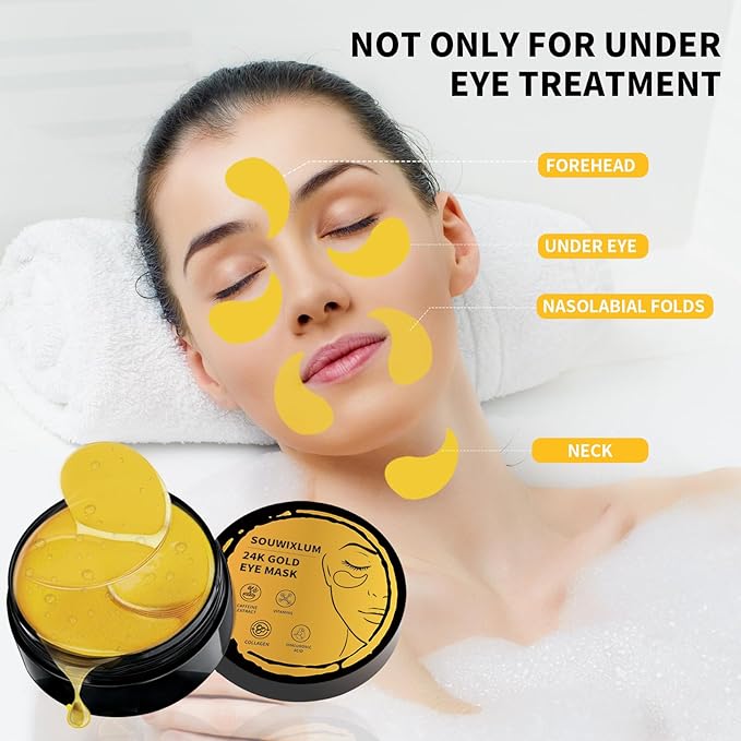 Under Eye Patches For Puffy Eyes 70PCS, 24K Gold Eye Mask For Dark Circles and - Image 4