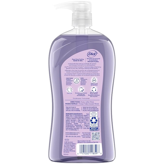 Dial Body Wash, Calm & Soothe Lavender & Jasmine Scent, 32 fl oz - Image 2