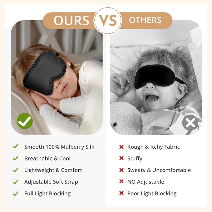 Kids Sleep Mask, 100% Real Mulberry Silk Eye Mask, Sleeping Mask - Image 6