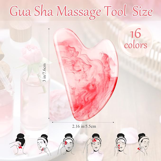 Sherr 16 Pcs Gua Sha Facial Tools Gua Sha Stone Facial Massage Tools Face - Image 2