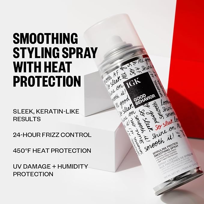 IGK GOOD BEHAVIOR Spirulina Protein Smoothing Spray + Anti-Frizz Smoothing - Image 5