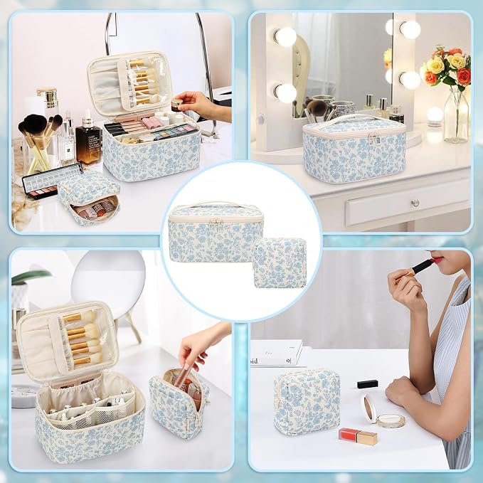 OCHEAL Makeup Bag Set, Portable Travel Makeup Bags Cosmetic Organizer Bag - Image 6