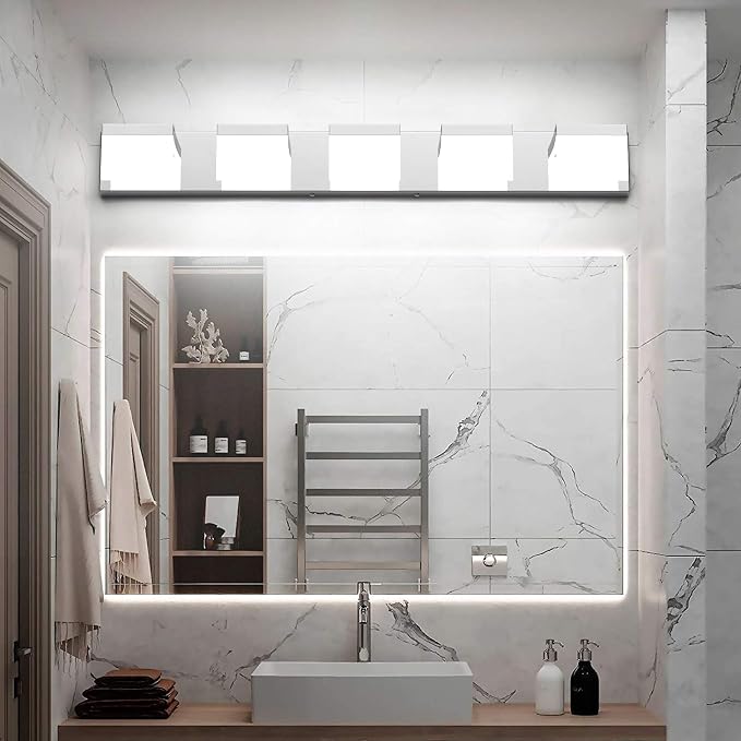Tipace 5 Lights Modern Chrome Vanity Light - Image 7