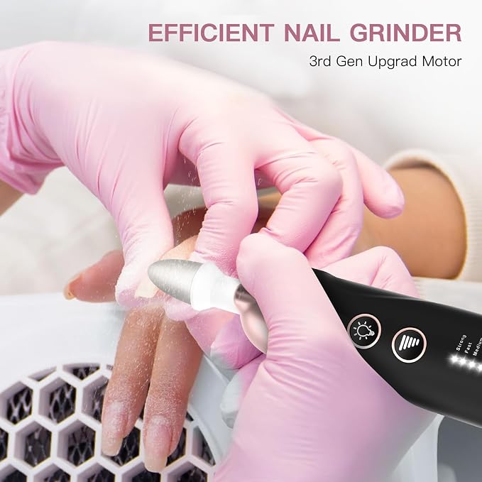 AOMEES Electric Nail File Kit, Rechargeable Professional Manicure Pedicure Kit - Image 7
