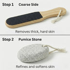 2-Piece Foot File and Pumice Stone Set, Wooden Callus Remover - Image 3