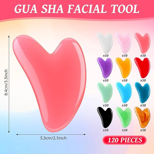 120 Pcs Gua Sha Facial Tools Bulk Resin Gua Sha Massage Tool Heart Shaped - Image 2