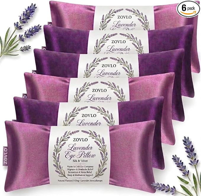 Lavender Eye Pillow for Relaxation, Weighted Eye Mask Heated for Headache by Unknown