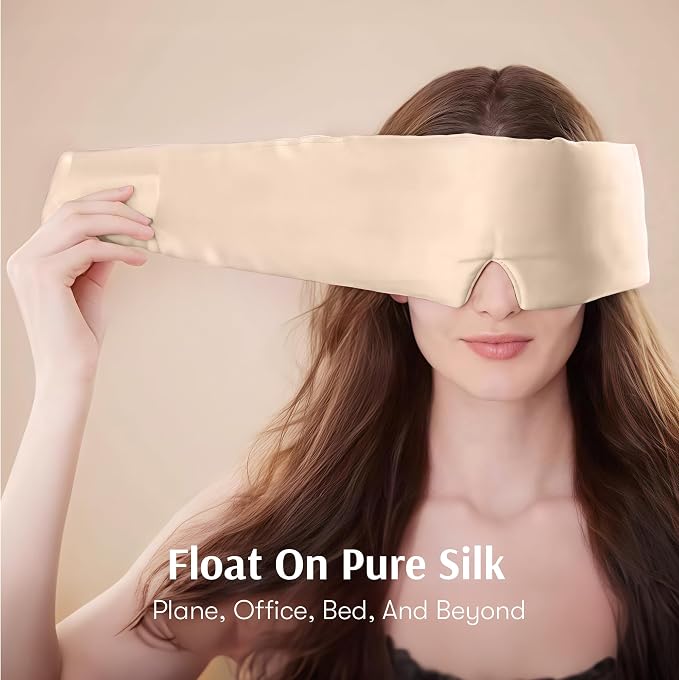 Silk Sleep Mask for Women and Men, Side Sleeper, 22 Momme Pure Mulberry Silk - Image 3