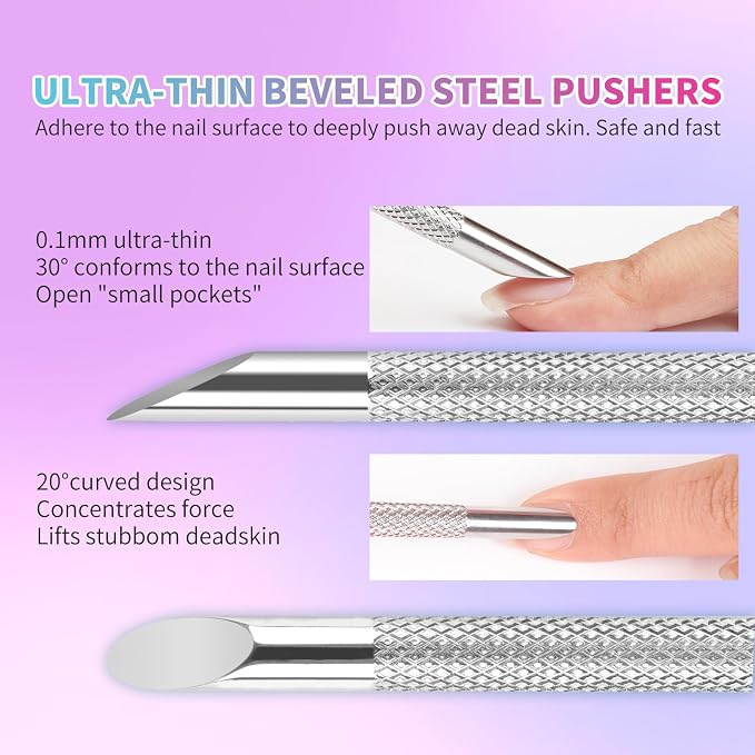 Pre-Treatment Cuticle Pusher, ASTONFOG Dual Ended Cuticle Remover Russian Prep - Image 4