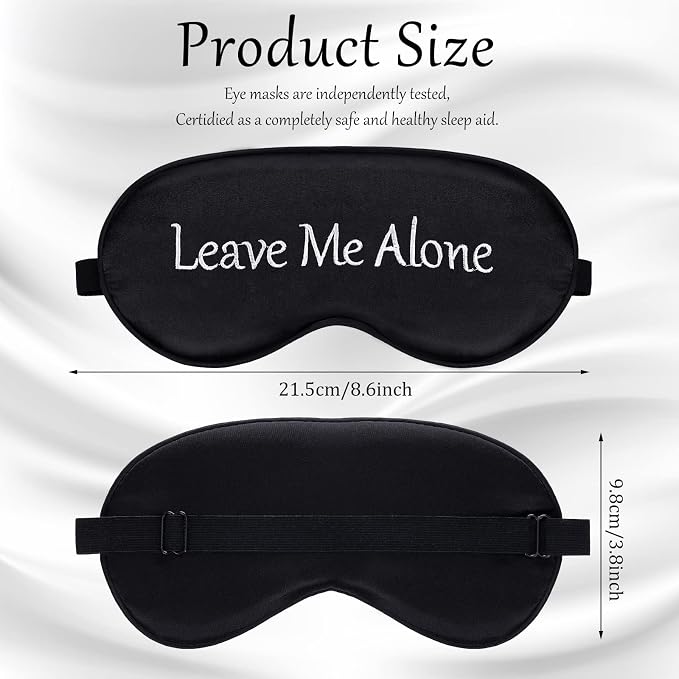 Geyoga 4 Pieces Funny Eye Mask for Sleep Soft Satin Blocking Blindfold - Image 3