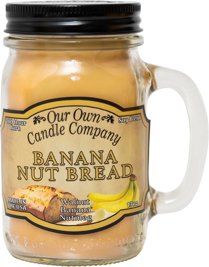 Our Own Candle Company, Banana Nut Bread Scented Mason Jar Candle, 100 Hour by OurOwnCandleCompanycandles