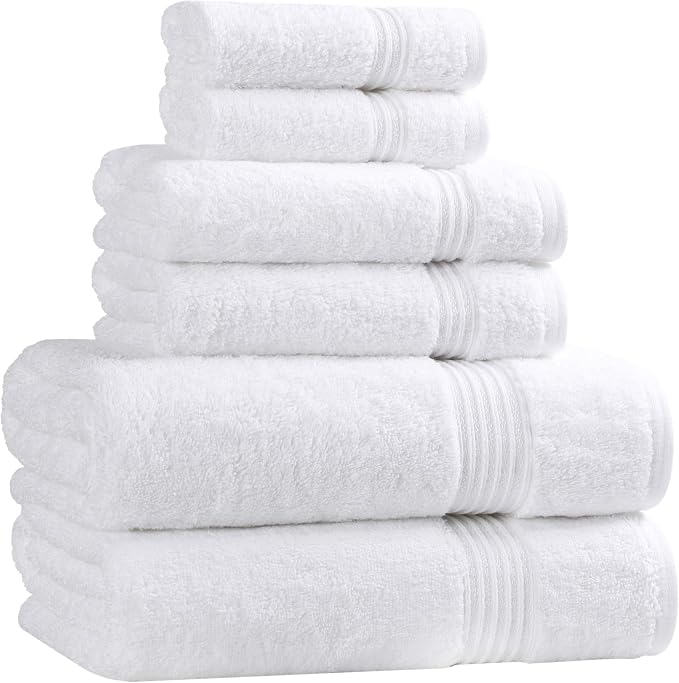 Superior Egyptian Cotton 6-Piece Towel Set, Bathroom Essentials, Towels by SUPERIOR