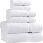 Superior Egyptian Cotton 6-Piece Towel Set, Bathroom Essentials, Towels by SUPERIOR