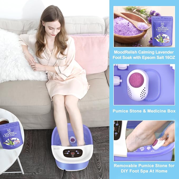 Foot Spa Bath Massager with Heat Bubbles and Vibration Massage and Jets - Image 4