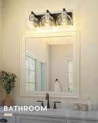Bathroom Light Fixtures, 3-Light Black and Brushed Nickel Bathroom Vanity Light - Image 8