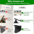 32" Upgrade Black Bathroom Light Fixture, 3-Light Vanity Lights - Image 5