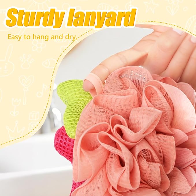 Kids Loofah, Cute Cartoon Animal Kids Bath Sponge - Image 4