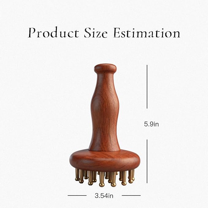 29-Teeth Copper Gua Sha Massage Comb, Meridian Massage Brush - Image 2