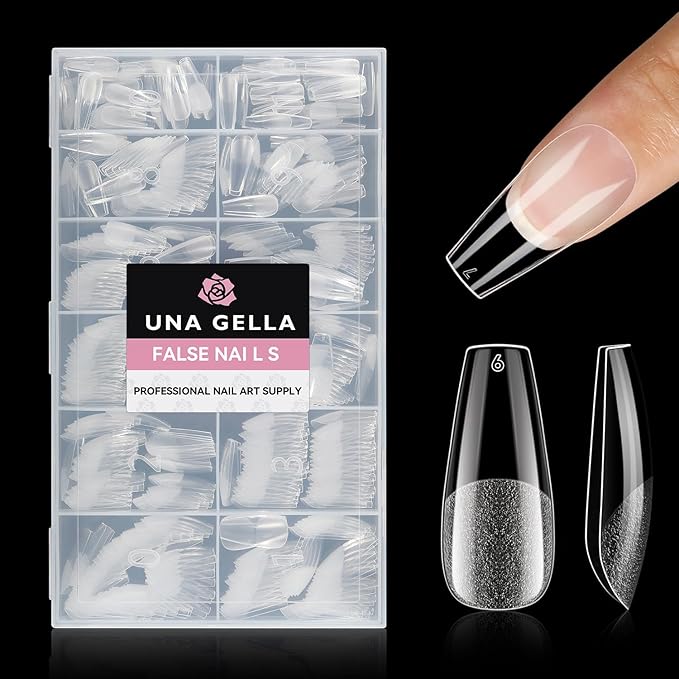 UNA GELLA Coffin Nails Tips, 12 Sizes by UNAGELLA