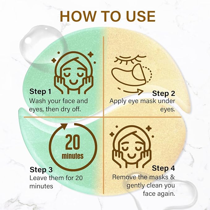 Gold Cucumber Under Eye Patches - Image 4