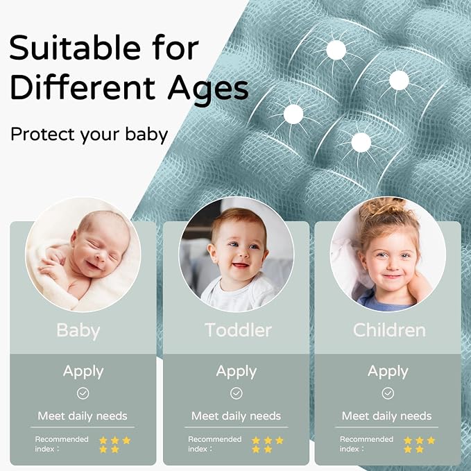 Yoofoss Hooded Baby Towels for Newborn 2 Pack 100% Muslin Organic Cotton Baby - Image 5