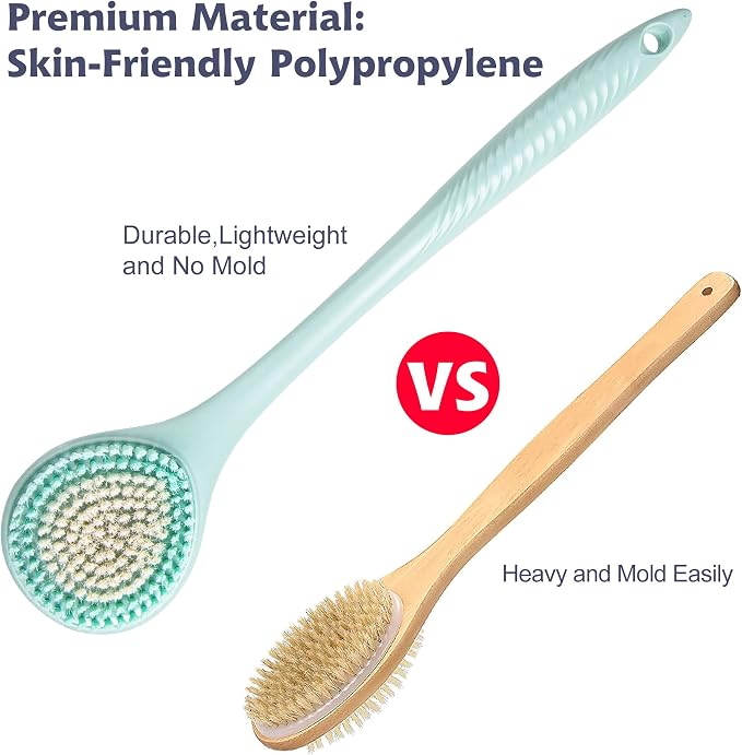 BEDELITE Back Scrubber for Shower, Soft Bath Brush Long Handle for Men & Women - Image 2