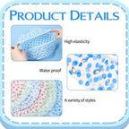 6PCS Shower Caps, Waterproof Reusable Plastic Shower Caps Elastic Band Flower - Image 3