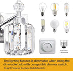 PRESDE Modern Crystal Chrome 2 Light Bathroom Vanity Light - Image 5