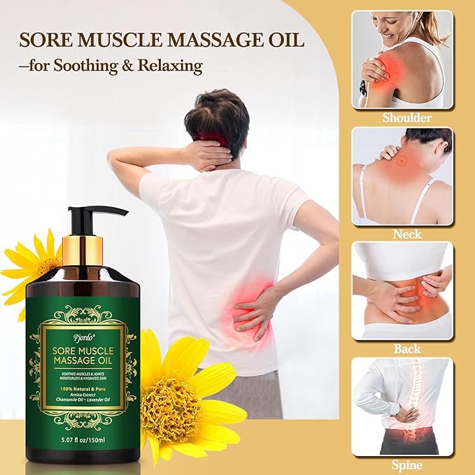 Pjordo 3 Pack Massage Oil for Massage Therapy, Lavender Oil for Relaxation - Image 3