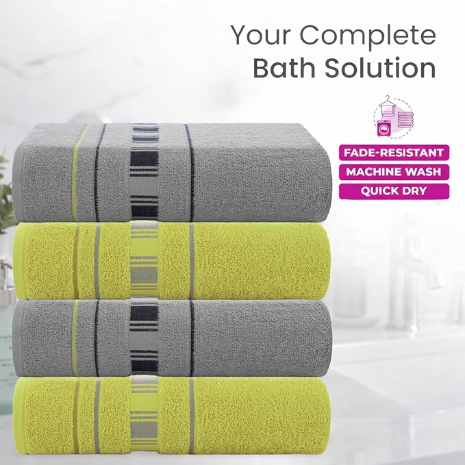 CASA COPENHAGEN X Line 4Pcs 100% Egyptian Cotton Designer Hand Towels Gift Set- - Image 3