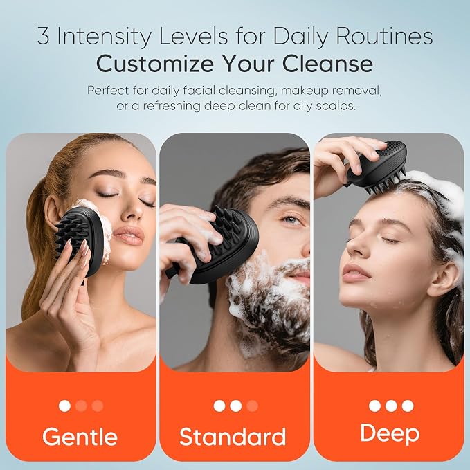 EKZ Sonic Vibrating Scalp Massager Shampoo Brush: Electric Silicone Hair - Image 5