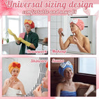 18 Pcs Hair Drying Caps with Cute Bow Fast Drying Soft and Absorbent Wet Hair - Image 6