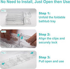 Expandable Bathtub Tray Caddy, Foldable Bath Table Trays, Bathtub & Bathroom - Image 4