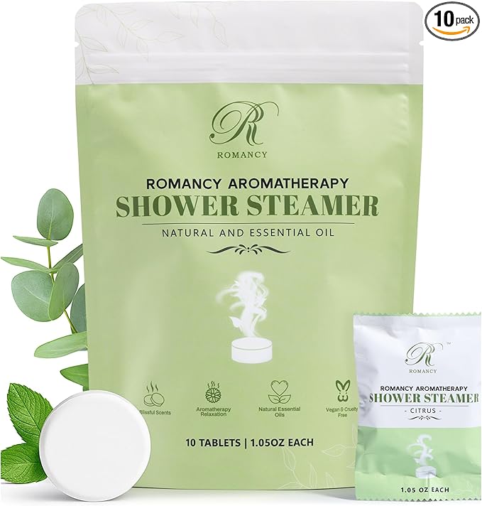 Shower Steamers Aromatherapy 10 Pack – Sinus Relief & Congestion Vapor Tablets by Romancy