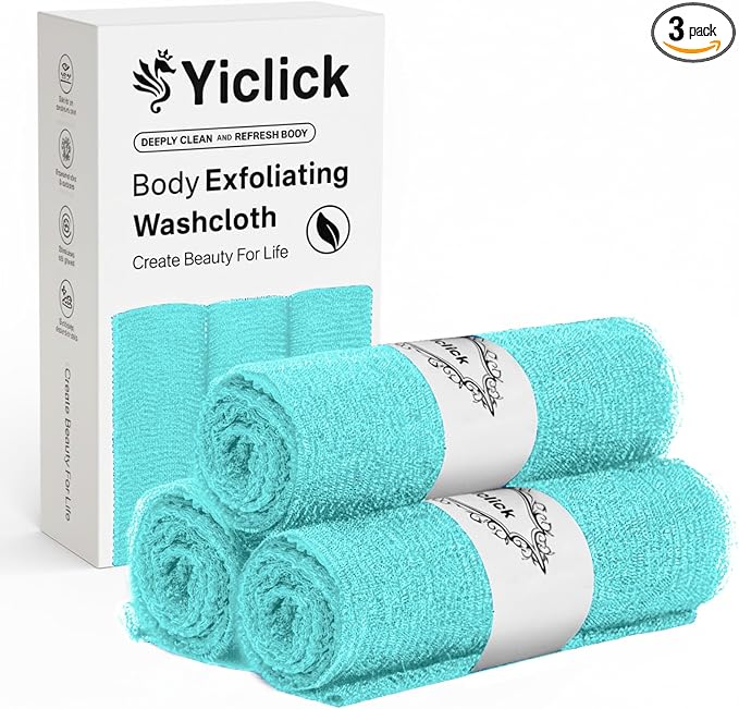 Yiclick Exfoliating Washcloth Towel- Exfoliating Body Scrubber Exfoliator by YiclickCreateBeautyforLife