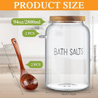 SiliFine 2 Pcs 94 oz Bath Salts Glass Jar - Image 2