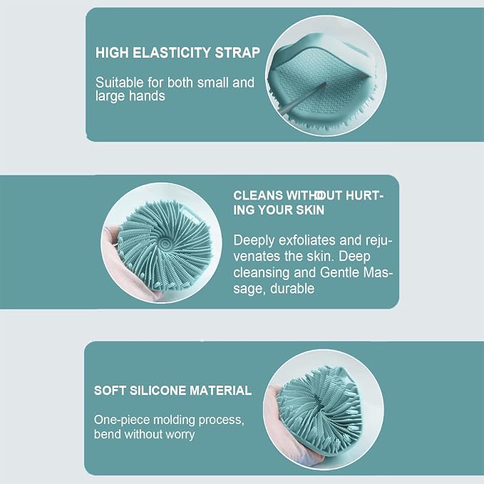 RamPula Silicone Body Scrubber, Silicone Loofah, Quick-Dry Exfoliating Body - Image 4
