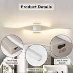 Joossnwell Brushed Nickel Vanity Light - Image 8