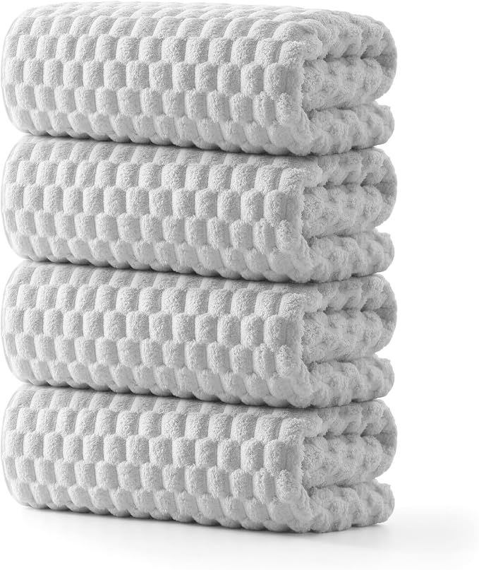 REDKISS 4 Pack Gray Microfiber Bath Towels by REDKISSOnline