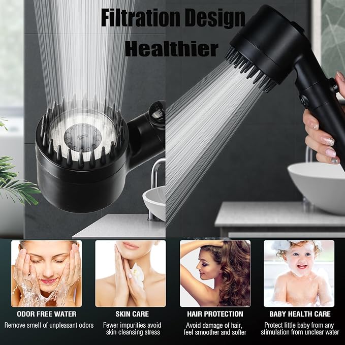Shower Head with Handheld, Shower Heads High Pressure, High Flow Even with Low - Image 8
