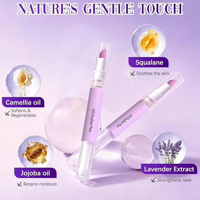 2Pcs 2-in-1 Cuticle Oil Pusher Pen, 2026 New Ceramic Cuticle Pusher & Oil Pen - Image 3