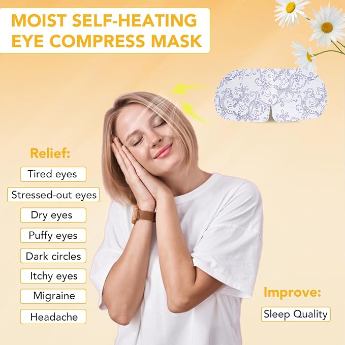 XPCARE 24 Pack Steam Eye Masks for Dry Eyes, Self Heated Steam Warm Eye Mask - Image 2